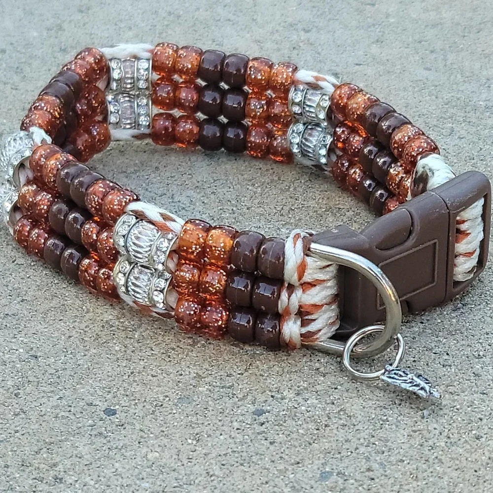 Custom Handmade Beaded Bling Dog Collar